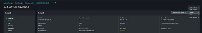Initiating an SSM Session Manager interactive terminal session on the victim macOS machine